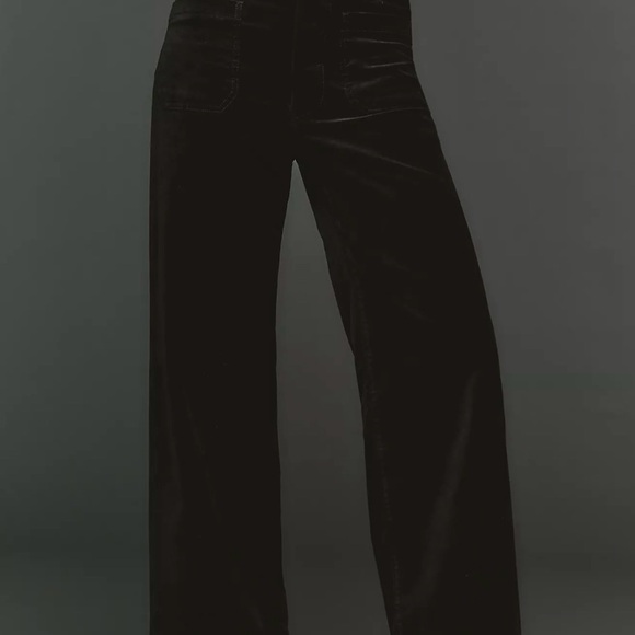 Anthropologie Black Velvet Collette Full Length Pant Size 26 - Picture 4 of 9